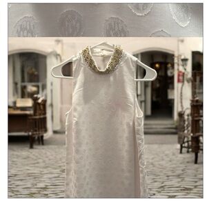 Lilly Pulitzer White Halter Beaded Neckline Dress